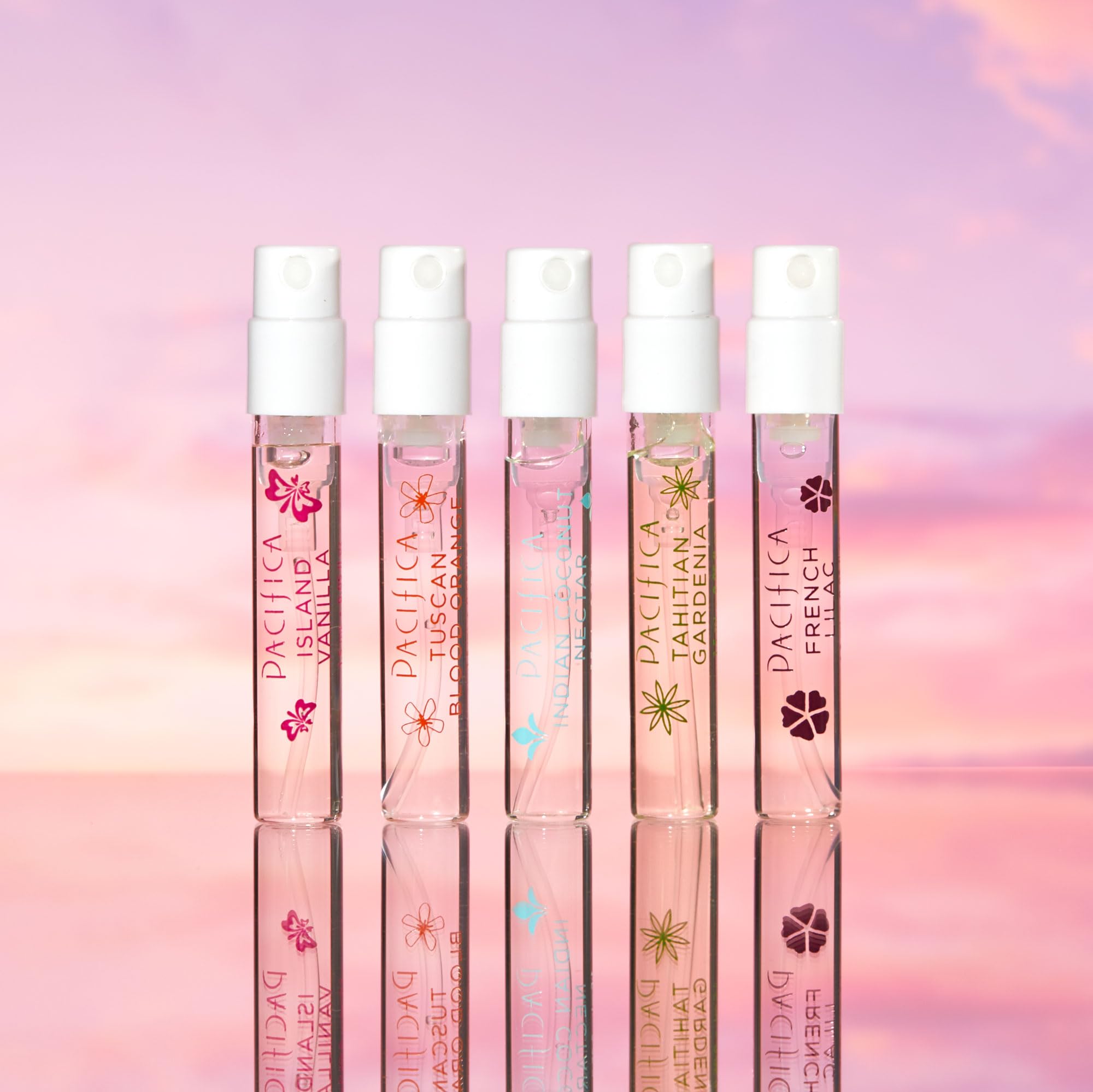 Pacifica Beauty | Wanderlust Spray Perfume Trial Set | Featuring Island Vanilla Mini | 5 Scents | Fragrance Sampler Gift Set | Natural + Essential Oils | Clean Fragrance | Vegan + Cruelty Free